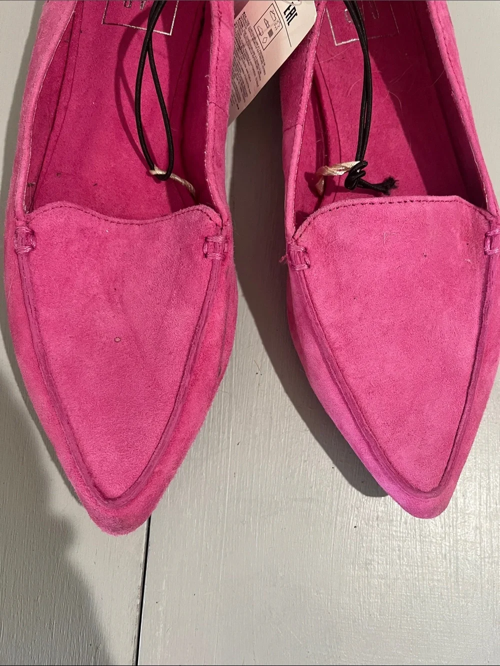 GAP Hot Pink Suede Pointed Flats